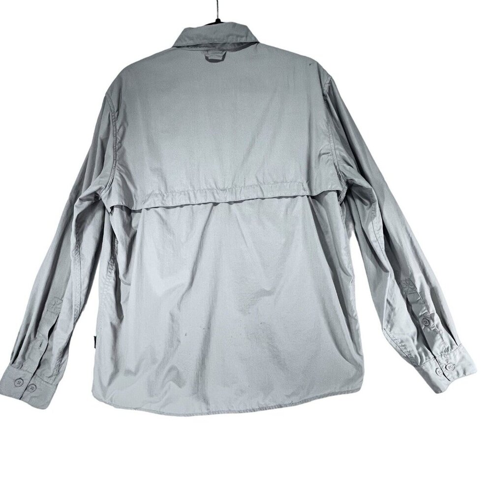 White Sierra Outdoor Shirt Beige Medium Fishing Hiking Vented Rolled Sleeves - Picture 6 of 16